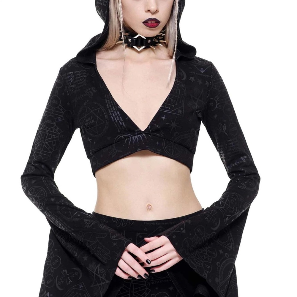Killstar witchhead cropped hoodie